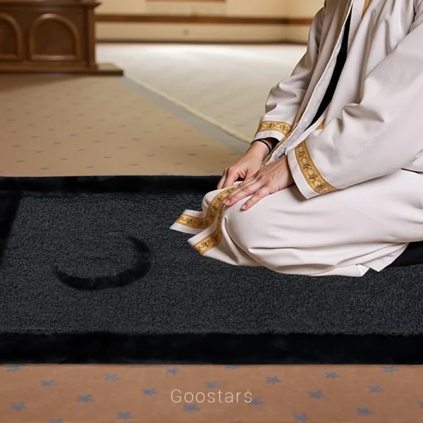 Foldable Portable Black Prayer Mat