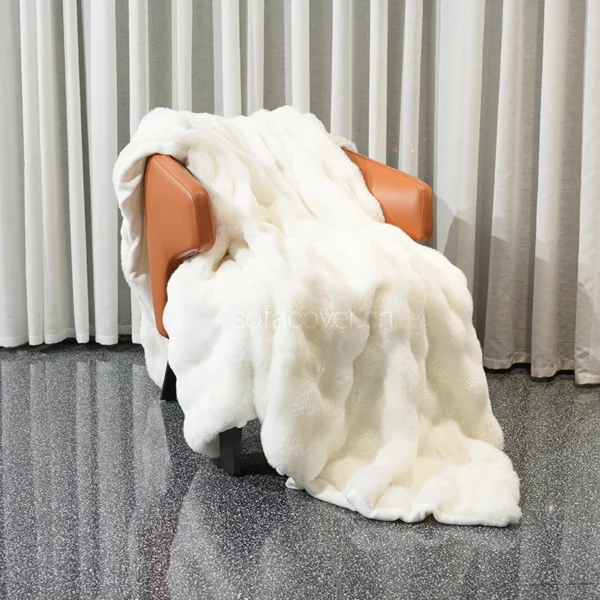 Fur Throw Blanket White